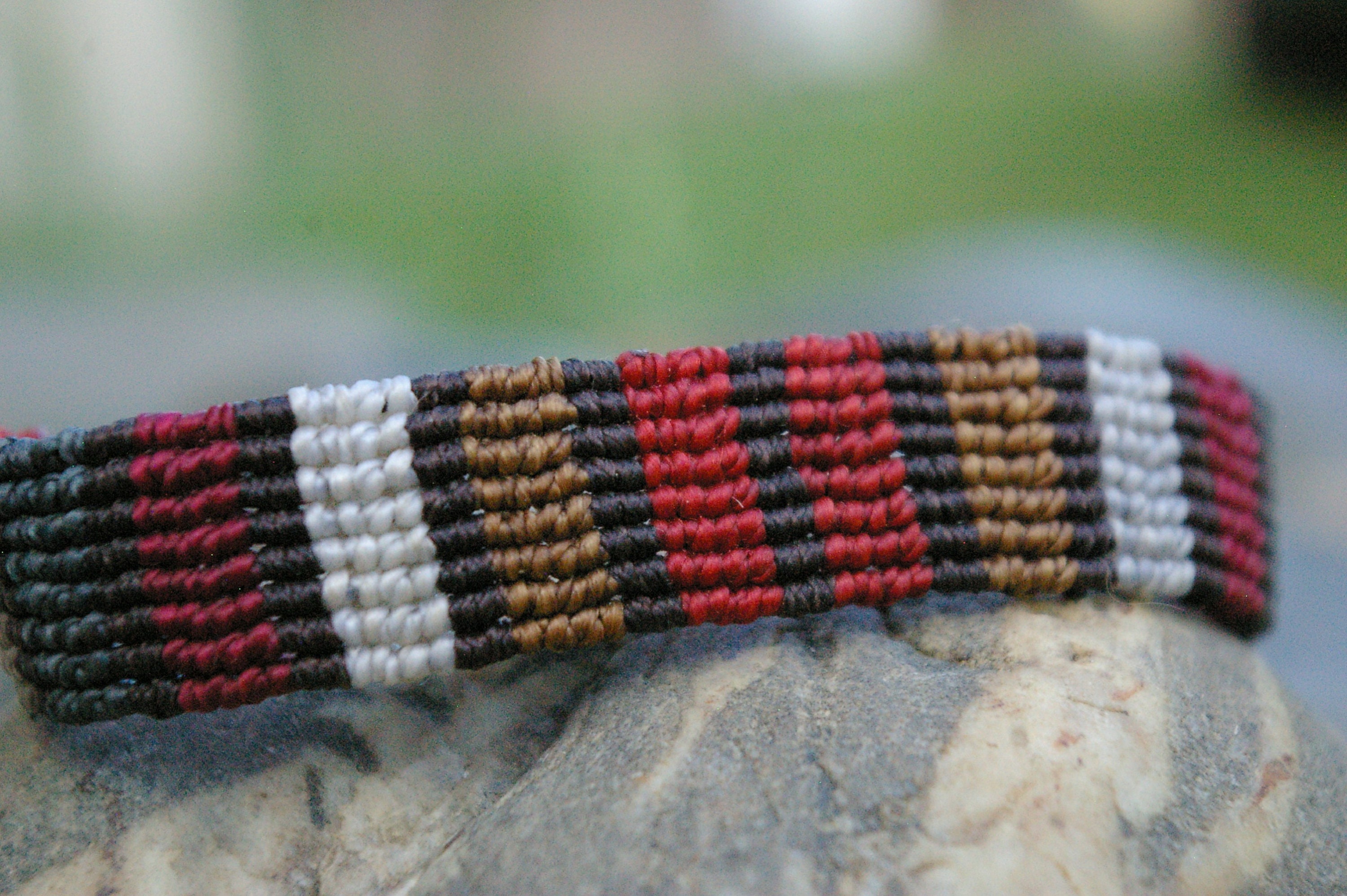 Bracelet Macramé Torsadé Multicolore Avec Connecteur Trèfle - Coton Ciré Et Acier - Neuf Avec étiquettes