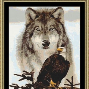Adler und Wolf Kreuzstichanleitung als PDF zum sofortigen Download