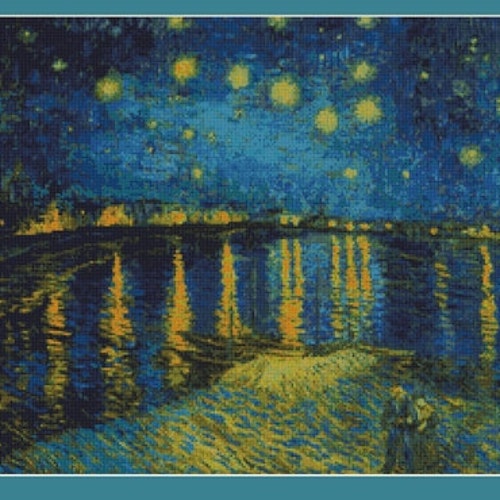 The Starry Night By Van Gogh Cs2202, Counted Cross Stitch Pattern Kit And Pdf The Starry Night By Van Gogh Cs2202 32691
