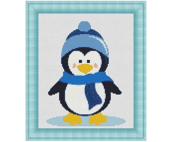 Little Penguin Wearing Blue Hat Counted 