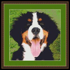 Berner Sennenhund Kreuzstich Zählmuster (30,48 x 30,48 cm) download druckbare PDF-Datei (7013)