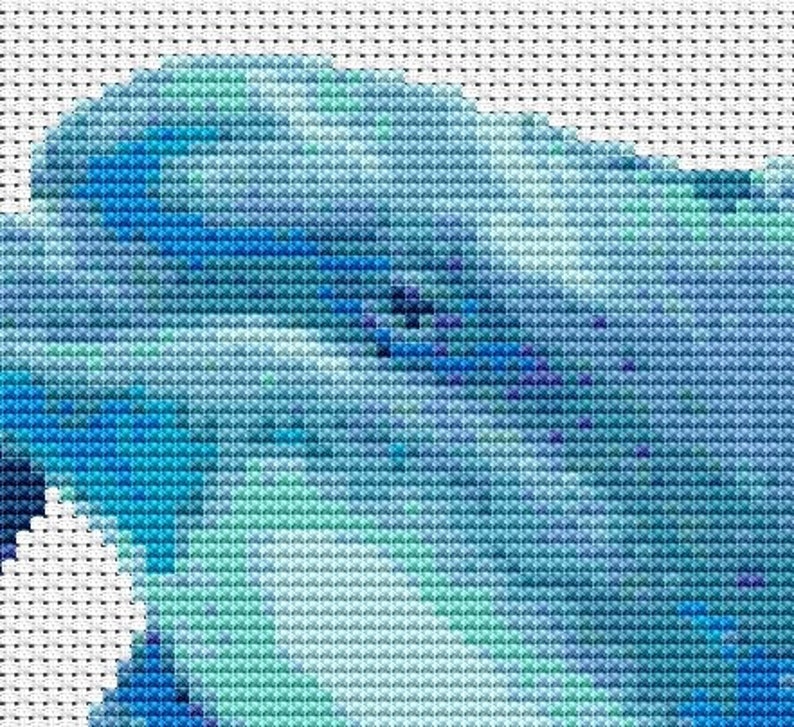 Three Dolphins With Fish Counted Cross Stitch Pattern in PDF Etsy