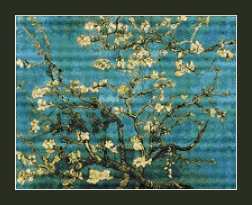Vincent Van Gogh/'s Garden Irises Flowers Counted Cross Stitch Pattern