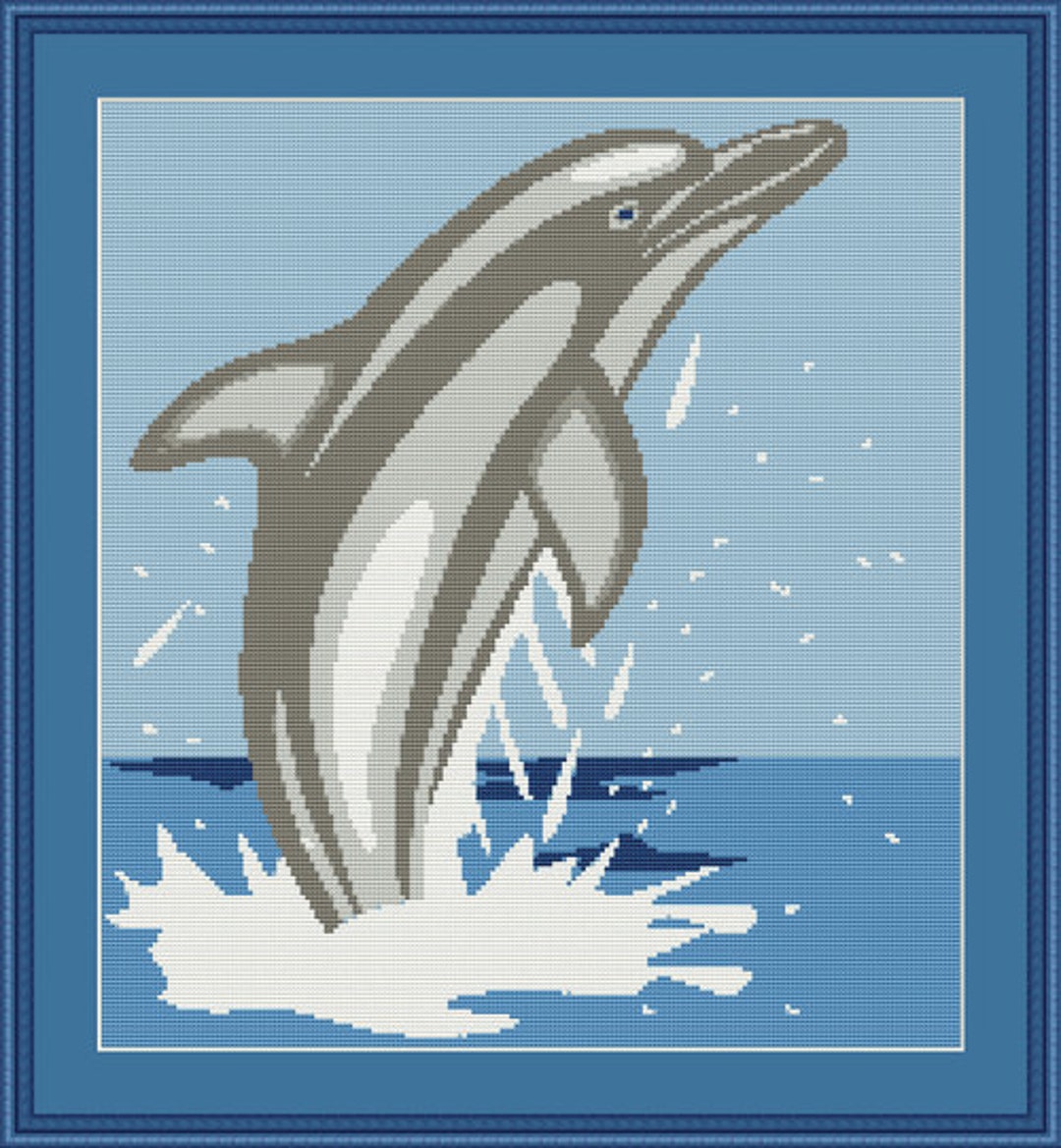 Dolphin Counted Cross Stitch Pattern in PDF for Instant Download - Etsy