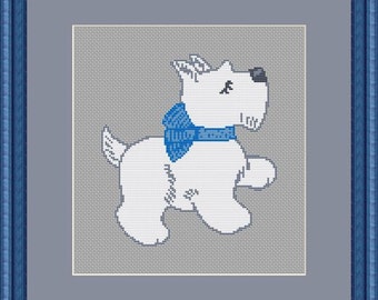 Wheaten Scottish Terrier Hund Scottie Zählmuster (6,57 x 7,21 in oder 16,69 x 18,32 cm) download druckbare PDF-Datei (7318)