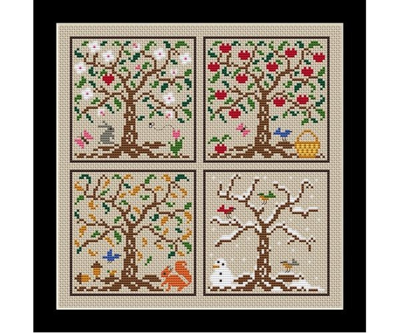 Changing Seasons Counted Cross Stitch Pattern in PDF for Instant ...