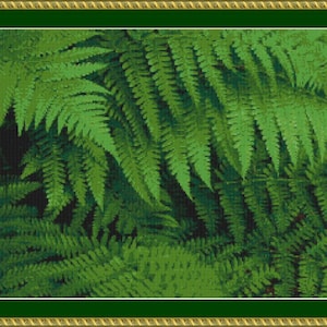 Cross Stitch Bookmark Kit for Fiddlehead Fern Design. 