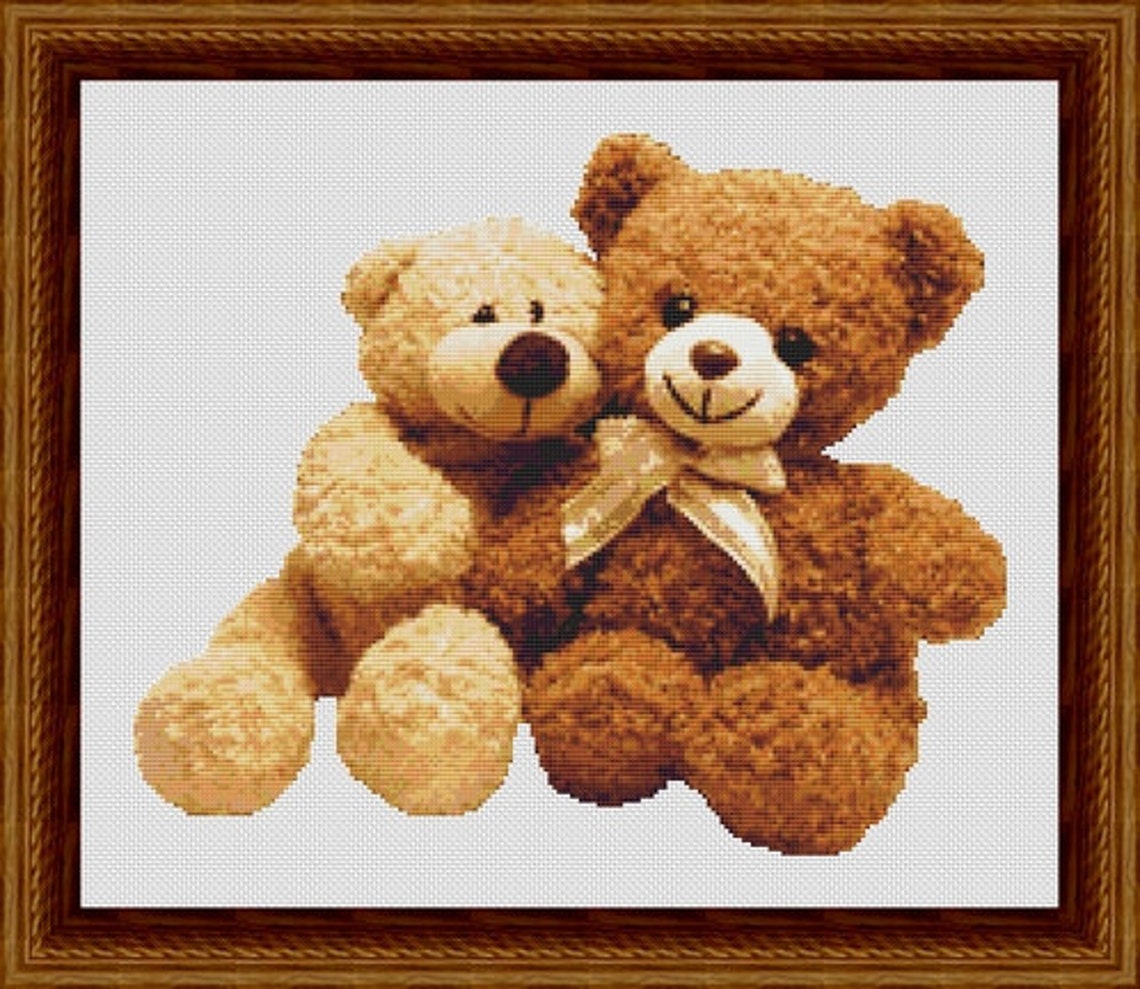 Teddy Bears Counted Cross Stitch Pattern in Pdf for Instant Etsy