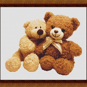 Teddy Bears Counted Cross Stitch Pattern in Pdf for Instant Download