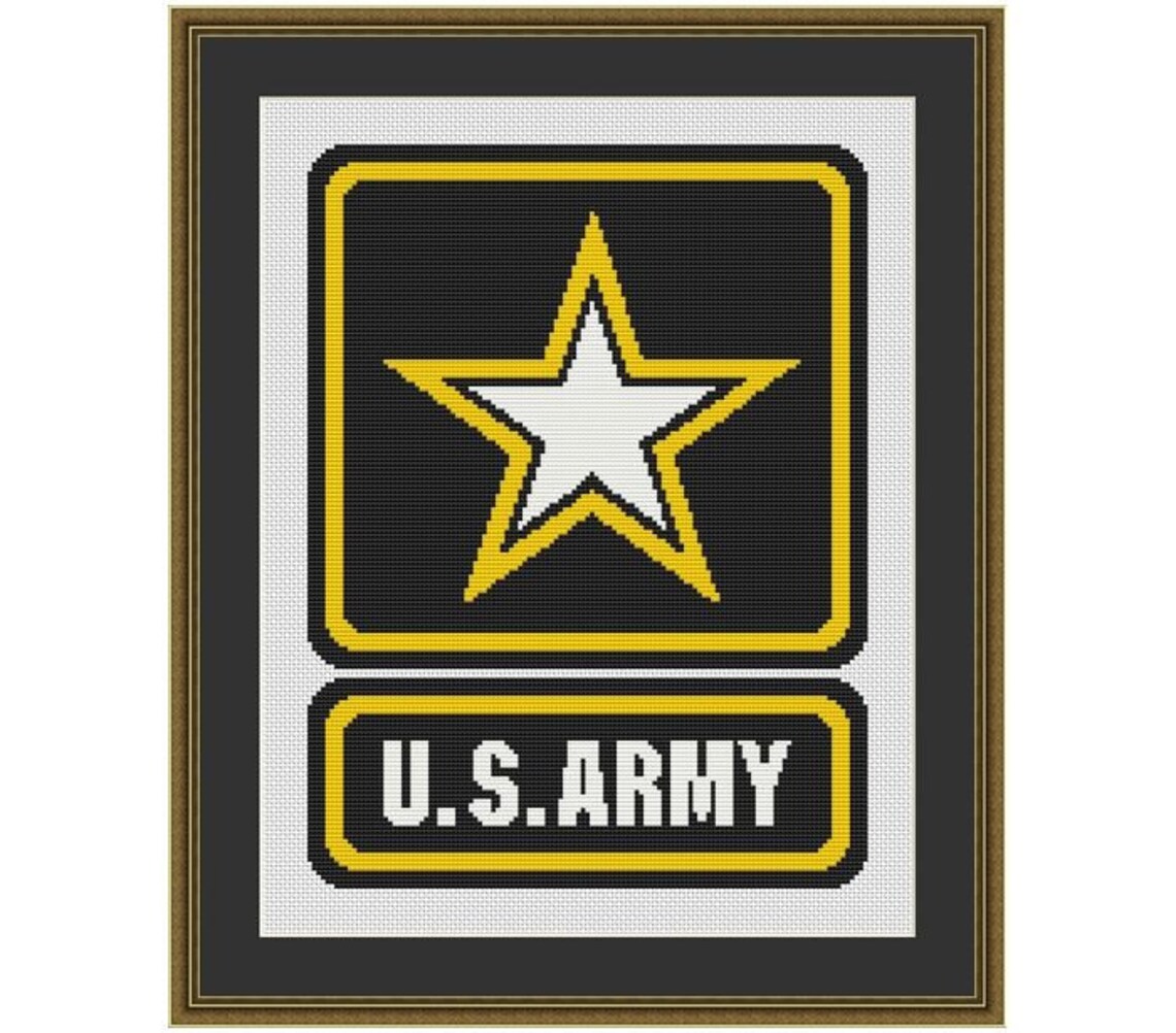 US Army Logo Counted Cross Stitch Pattern 125 x 166 stitches Etsy