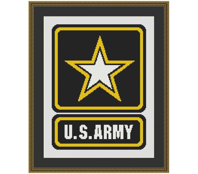 US Army Logo Counted Cross Stitch Pattern 125 X 166 Stitches Etsy