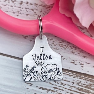 Aluminum Stethoscope ID Tag | Stethoscope Charm Stethoscope Bling Charm | Hand Stamped | Cattle Tag | Nursing Doctor Veterinarian