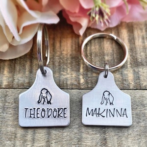 Hand Stamped | Goat Pet ID Tag | Cattle Tag | Farm