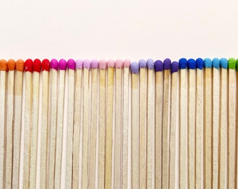 Luxury Matchstick Refills / Long Matches 9.7cm / Set 50 / Optional Strike Disc / Choose Colours