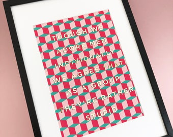 Mary Poppins Print With Adore Men Quote