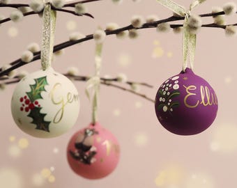 Personalised Festive Foliage Bauble Gift