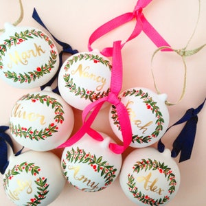 Hand Painted Personalised Ceramic Christmas Bauble