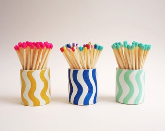 Squiggles Match Stick Holders - Choose Your Colours