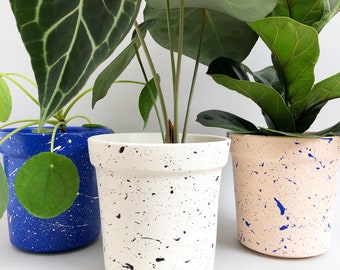 Large Splatter Ceramic Plant Pots - Choose your colours