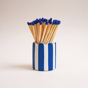 Scalloped Stripy Matchstick Pot image 2