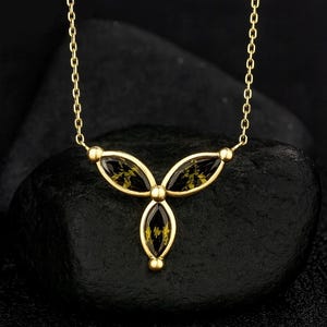 Marquise Cut Green CZ Peridot Necklace – 925 Sterling Silver Gold Plated | Dainty Layering Necklace | August Birthstone Jewelry