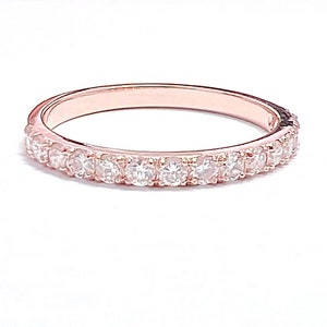 8K Solid Gold Dcolor VVS1 clarity Moissanite Band Ring-8K Gold Band-Diamond Band Ring-Gold Band Ring