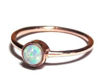 14K Solid Gold Opal Ring / Opal Ring / Gold Opal Ring / Rose Gold Ring / 14K Solid Gold & Opal Handmade Ring