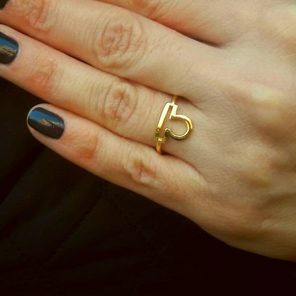 14K Solid Gold Libra Ring / Zodiac Ring / Horoscope Ring / Zodiac Jewelry / 14K Solid Gold Handmade Zodiac Libra Ring