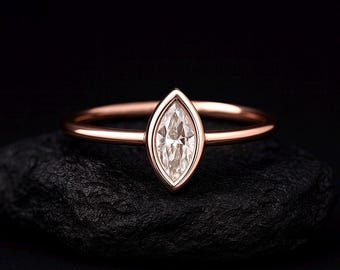 8k Gold Cz Marquise Ring / Gold Ring / Diamond Ring / Marquise Ring / Marquise Jewelry / 8k Gold Cz Marquise Ring ~ Handmade Marquise Ring