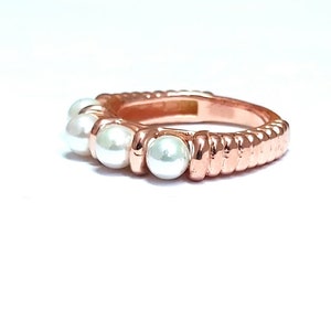 Natural Freshwater Pearl Ring-gold Ring-rose Gold Ring-pearl Jewelry - Etsy