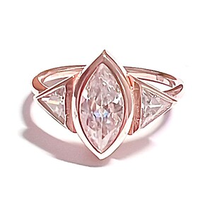 Marquise Diamant Ring / Diamant Ring / Dreieck Ring / Marquise Ring / Gold Ring / Diamant Gold Ring / Rose Gold Ring / Handgemachter Ring Bild 5