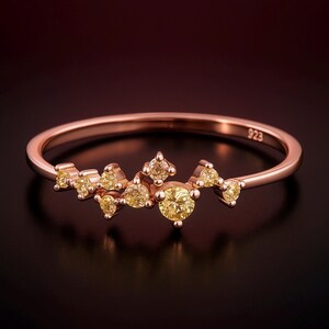 Citrine Ring / Citrine Cluster Ring / Cluster Ring / Gold Ring / Stacking Rings / Citrine Ring / Citrine Jewelry