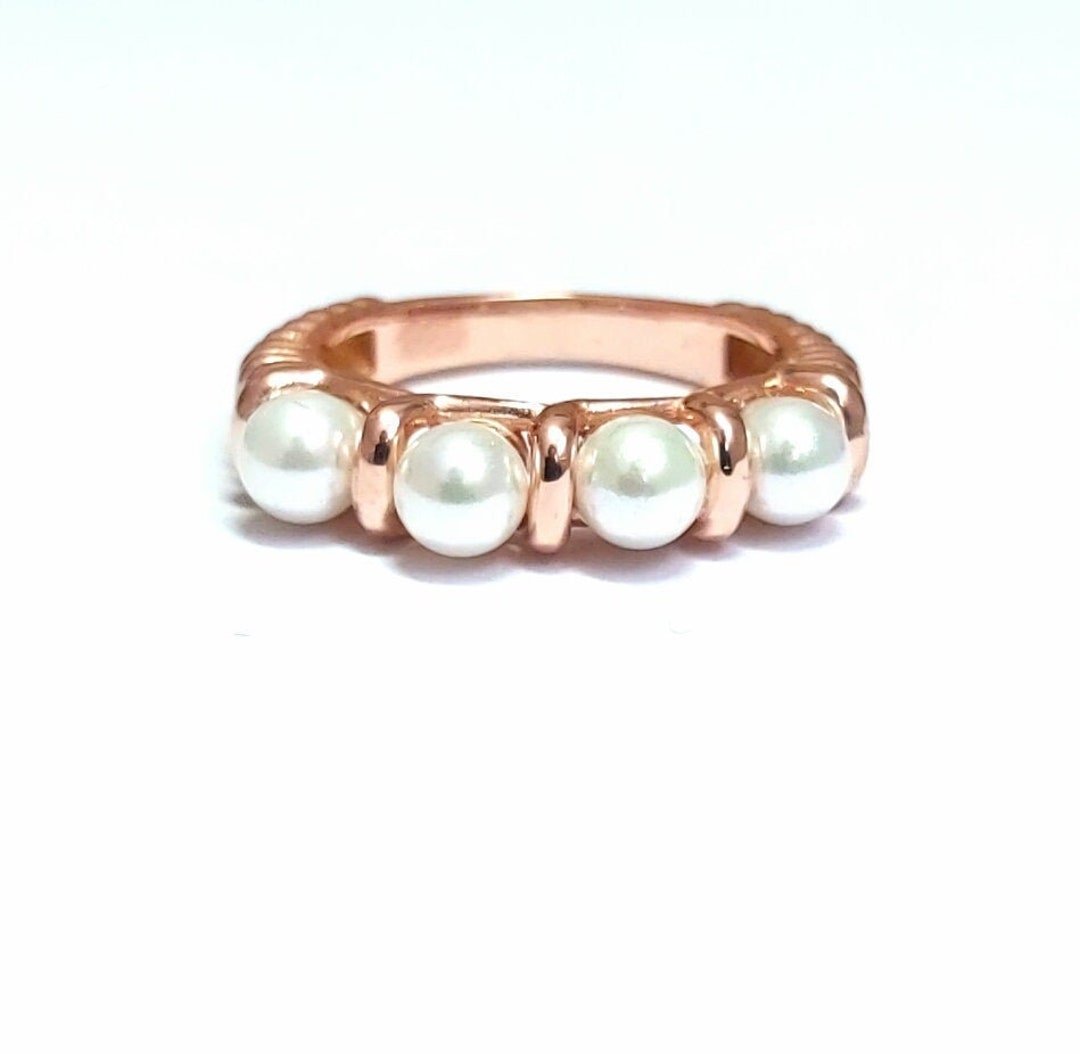 Natural Freshwater Pearl Ring-gold Ring-rose Gold Ring-pearl Jewelry - Etsy