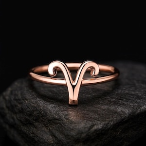 8k Solid Gold Aries Ring / Zodiac Ring / Horoscope Ring / Astrology Sign / Zodiac Jewelry / 8k Solid Handmade Aries Zodiac Ring