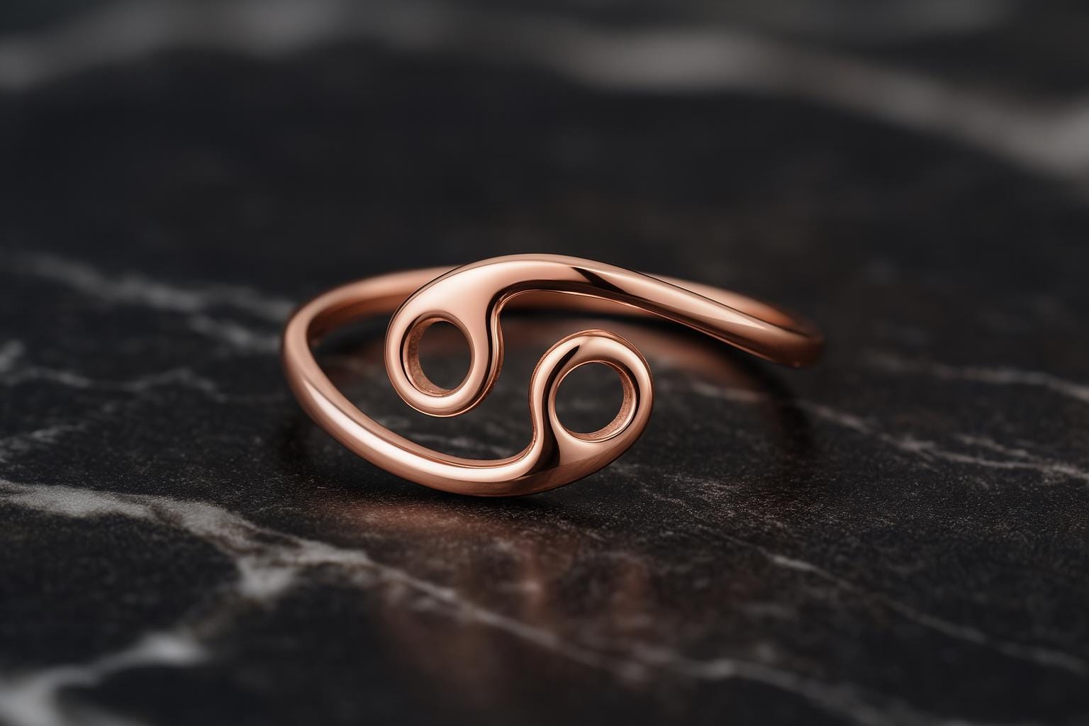 8k Solid Gold Cancer Zodiac Ring / Cancer Horoscope Ring / Gold Ring ...