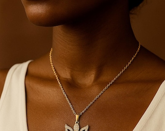 14K Gold Diamond Angel Necklace • Guardian Angel Pendant • Solid Gold Spiritual Jewelry Gift for Women