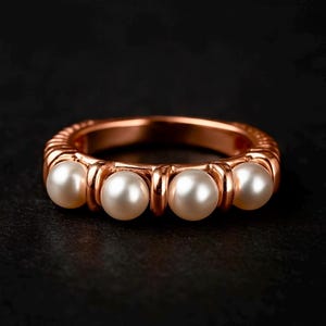 8k Solid Gold Freshwater Pearl Ring-Gold Ring-Gifts for Her-Women’s Jewelry-Pearl Jewelry-Statement Ring-Gold Jewelry