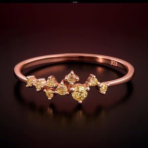 Citrine Ring / Citrine Cluster Ring / Cluster Ring / Gold Ring / Stacking Rings / Citrine Ring / Citrine Jewelry