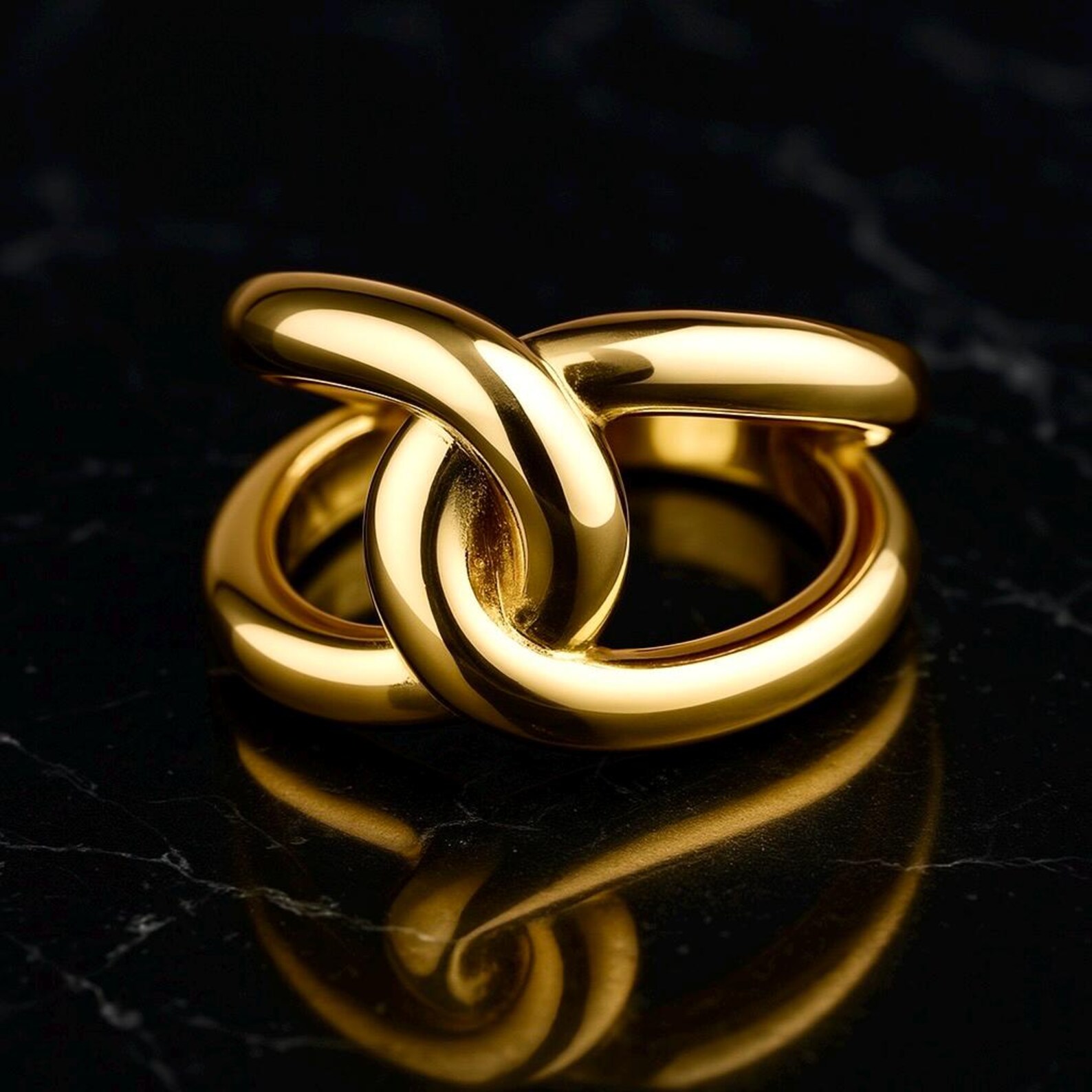 Golden Rings With Chain 8K Solid Gold Chain Ring-rose Gold Ring-white Gold Ring-gold Ring-chain ...