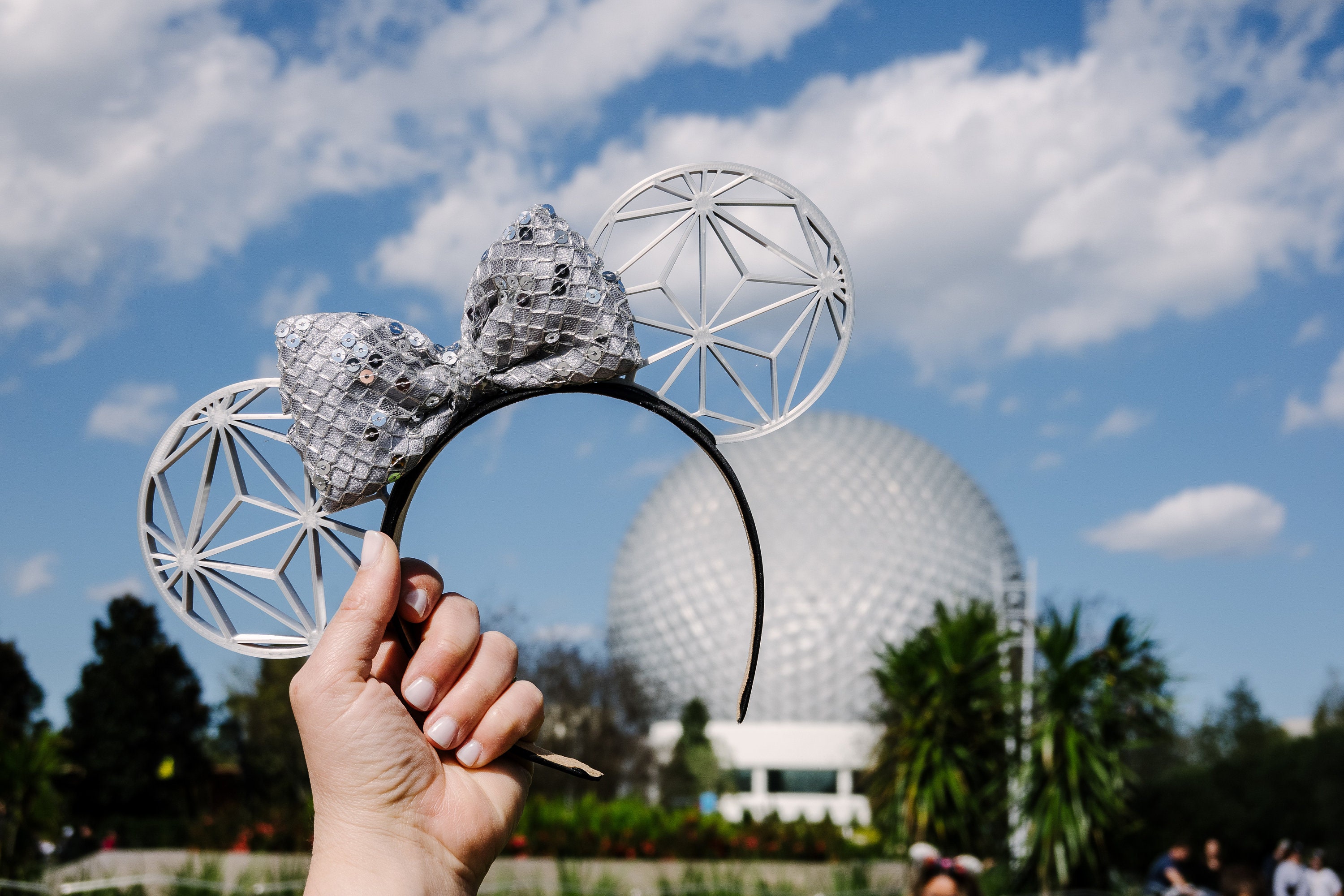 Disney Epcot Themed Iridescent Mickey Ears with Bow - Retired Epcot Design NEW EPCOT Ears Just Dropped!?✨ These light-up ears are  main image 2