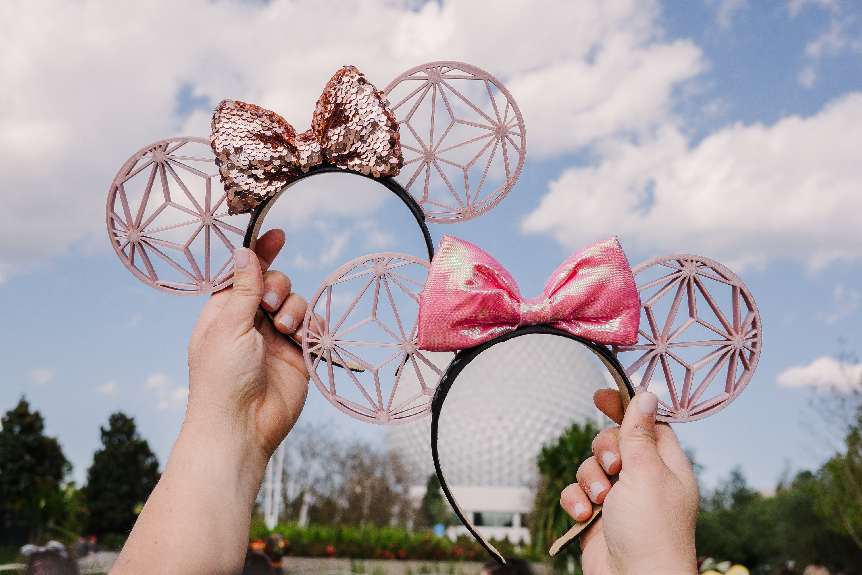 Pretty in Pink - Epcot Ball Inspired Mickey Ear Headband - Etsy display picture 2