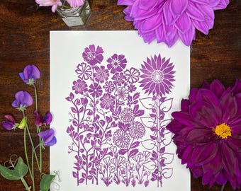 JARDÍN DE VERANO Impresión artística (impresa a mano) 8x10