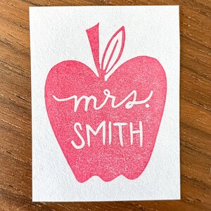Personalized Apple Teacher Stamp - Teacher Appreciation or Back to ...