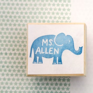 Personalized Name Elephant Stamp