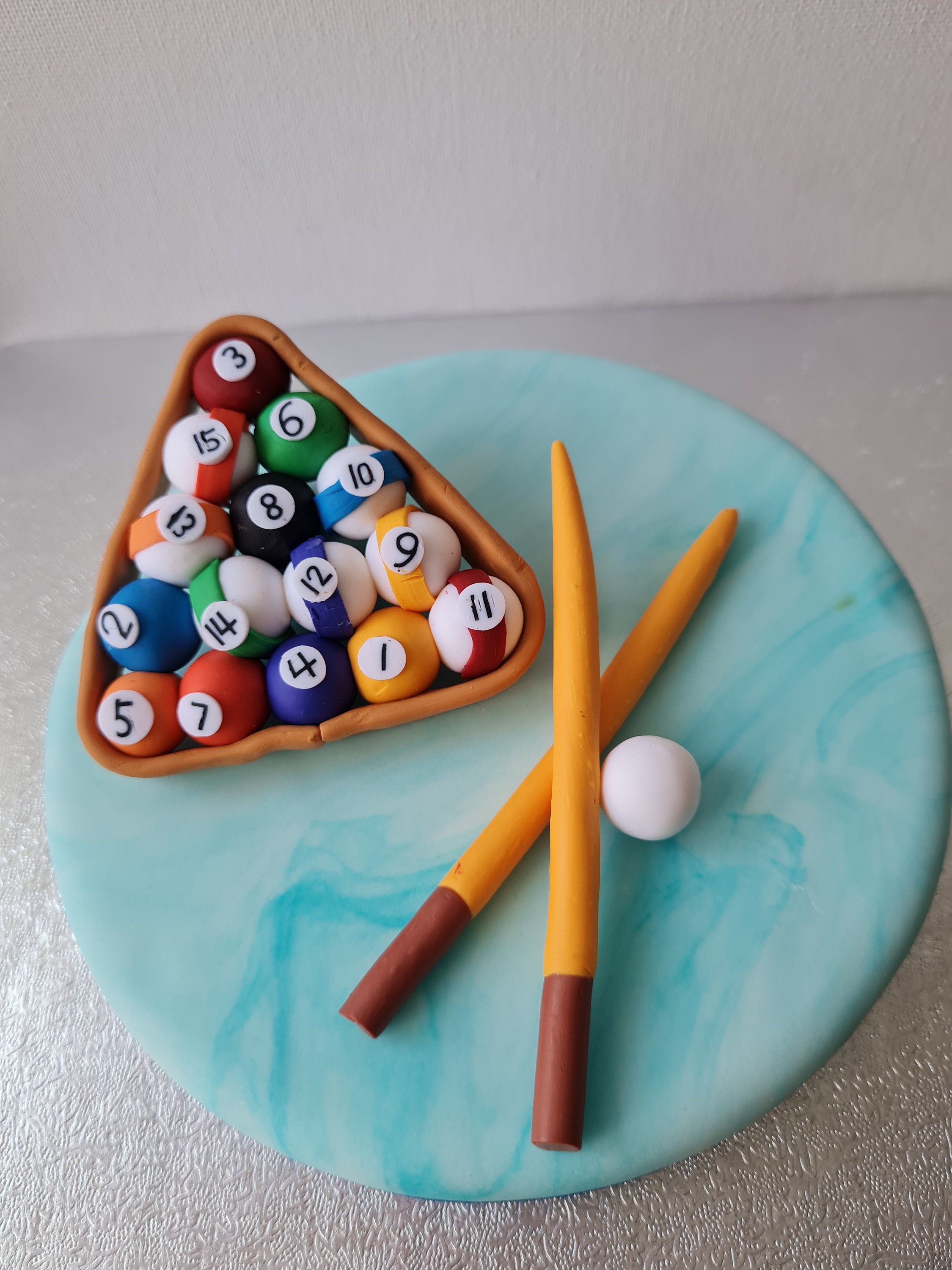 Set of Happy Birthday Billiard Shape Cake Topper Etsy