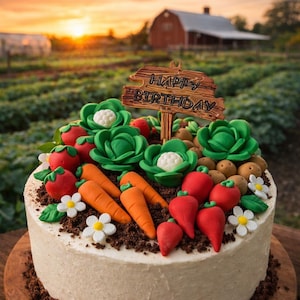 Hortalizas de huerto para decorar pasteles, cupcakes y fondant