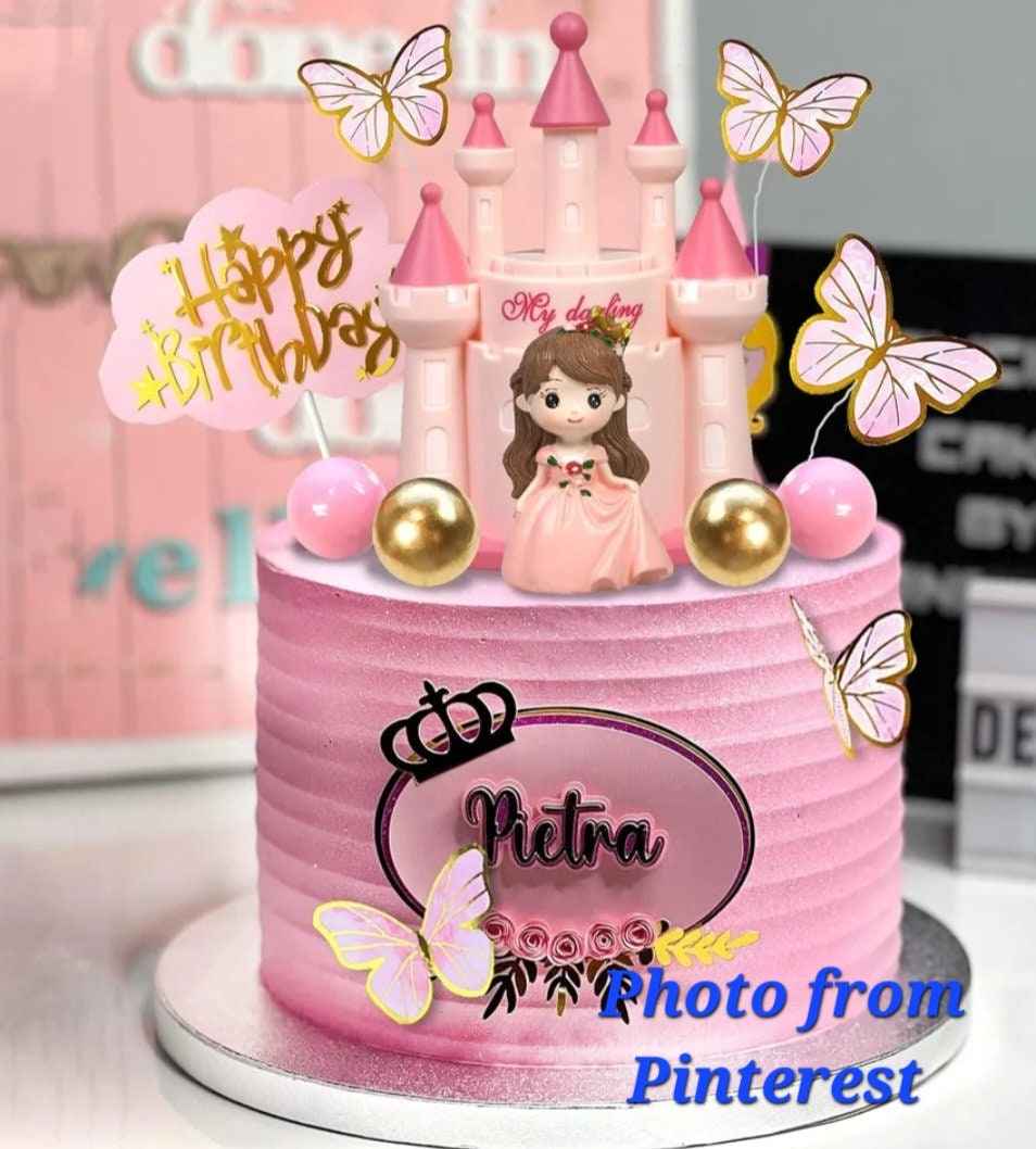 Pink Princess Girl Topper Party Birthday Cake Decorations - Etsy UK