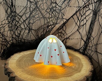 Little Hearts Gilbert Ghostie Halloween battery operated tealight holder Ghost Valentines