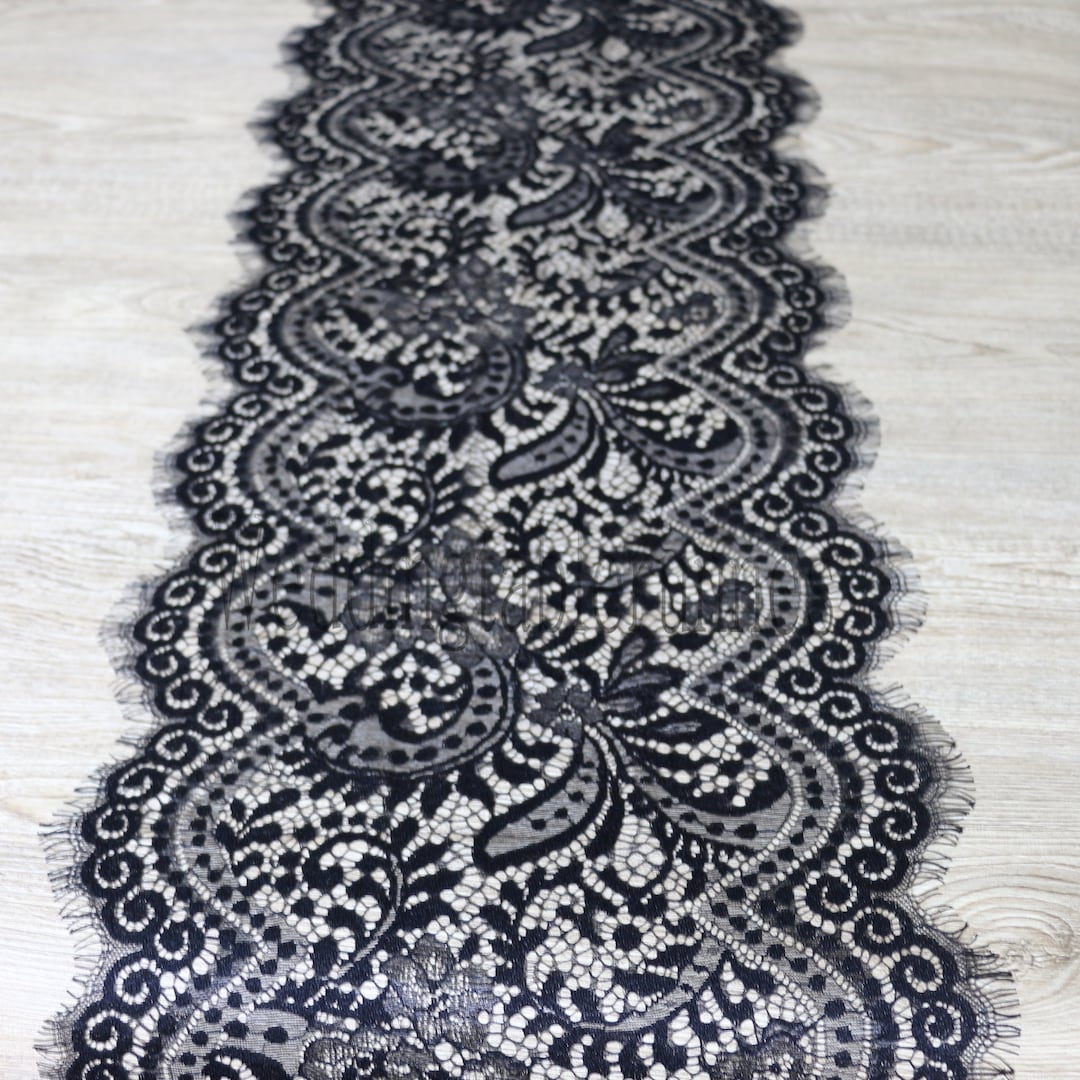 Black Table Runner Black Lace Runner Lace Runners 13/33cm Wide 6ft10ft