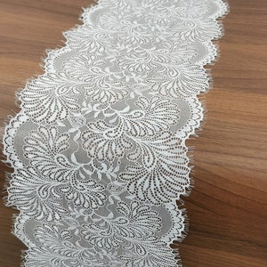 Floral lace table runners,7"/18cm wide,  white lace floral table runner for Wedding Birthday Party Bridal Baby Shower Table Decoration